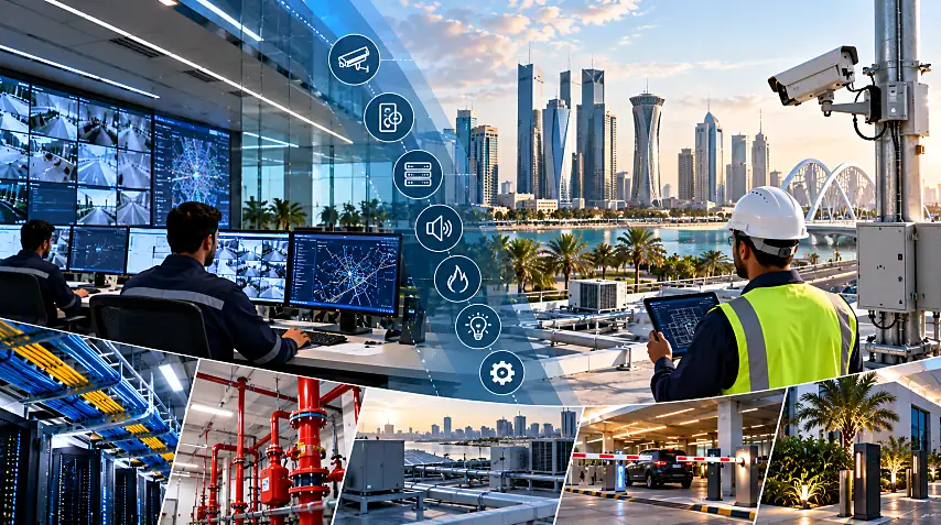 FISSS engineers working in a control room and on site